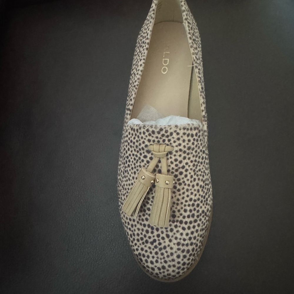 Aldo Women's Cream and Brown Tassel Loafers